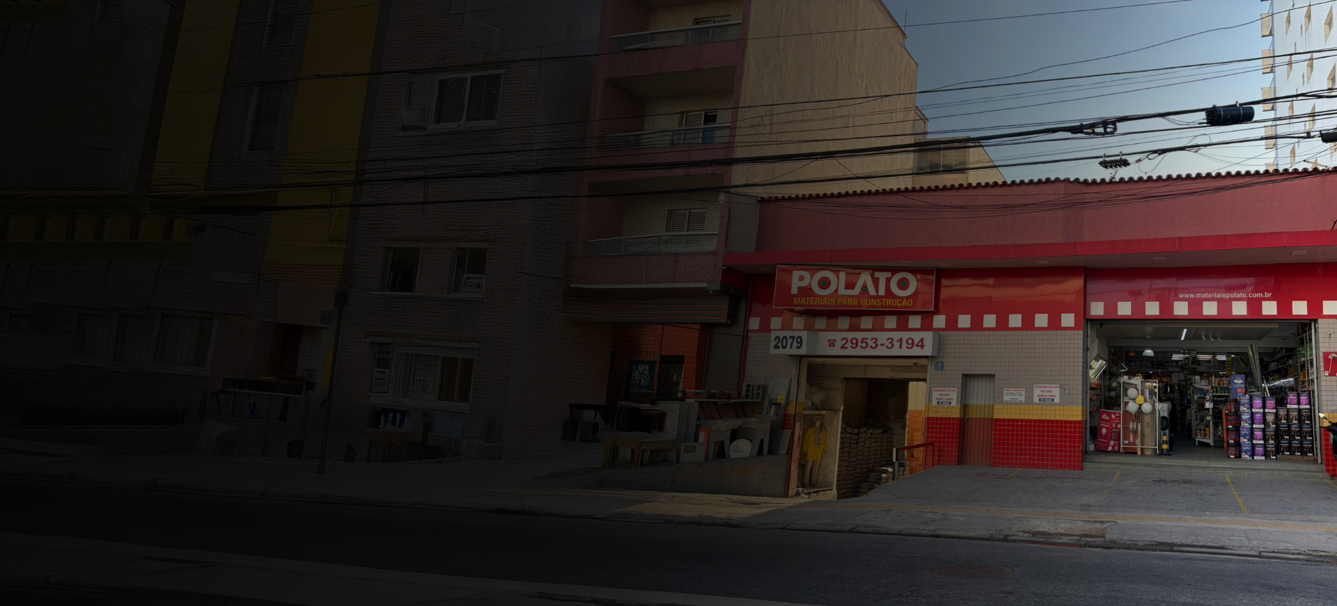 Fachada da loja Polato Materiais para Construção no Tucuruvi